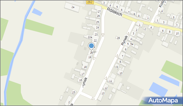 Gębice, Rynek, 20, mapa Gębice