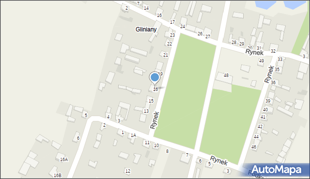 Gliniany, Rynek, 16, mapa Gliniany