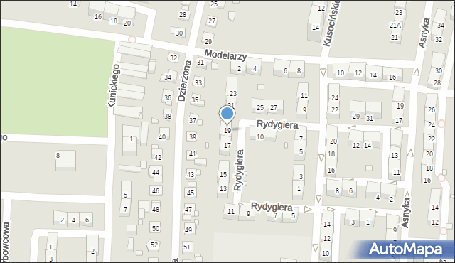 Gliwice, Rydygiera Ludwika, 19, mapa Gliwic