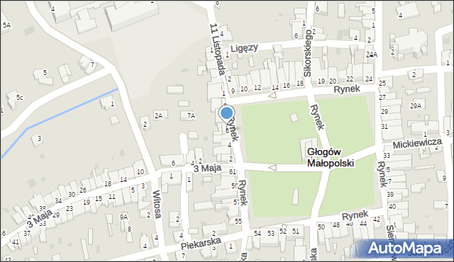 Głogów Małopolski, Rynek, 6, mapa Głogów Małopolski