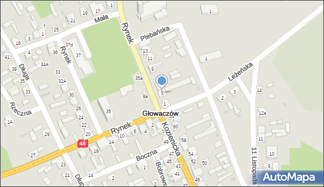 Głowaczów, Rynek, 3, mapa Głowaczów