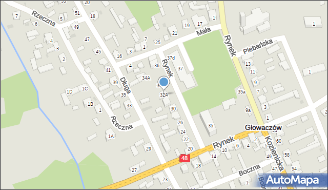 Głowaczów, Rynek, 32A, mapa Głowaczów
