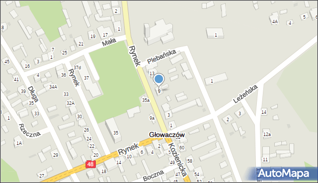 Głowaczów, Rynek, 9, mapa Głowaczów