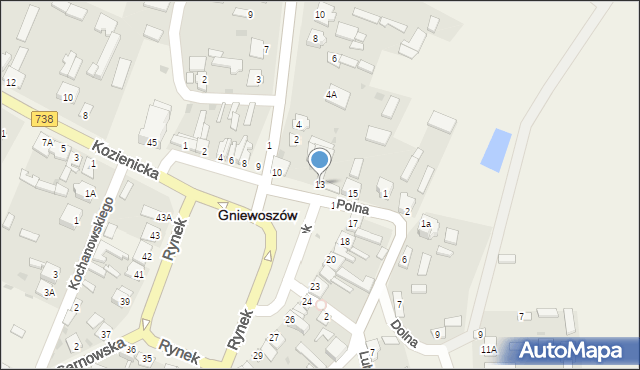 Gniewoszów, Rynek, 13, mapa Gniewoszów