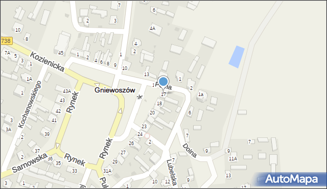 Gniewoszów, Rynek, 17, mapa Gniewoszów