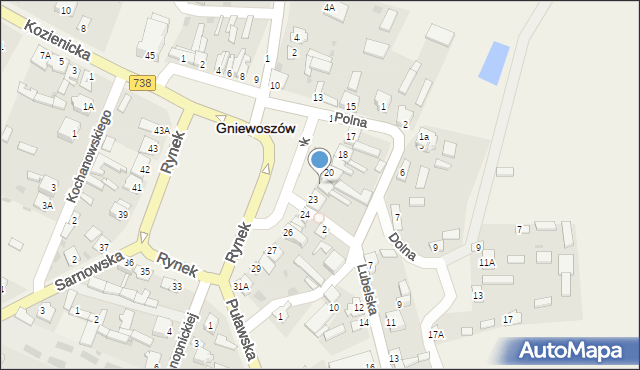 Gniewoszów, Rynek, 21, mapa Gniewoszów