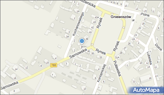 Gniewoszów, Rynek, 37, mapa Gniewoszów