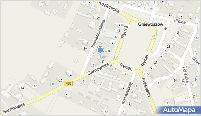 Gniewoszów, Rynek, 38, mapa Gniewoszów