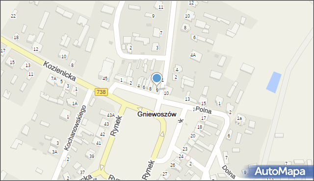 Gniewoszów, Rynek, 9, mapa Gniewoszów