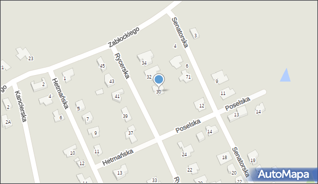 Gniezno, Rycerska, 30, mapa Gniezna