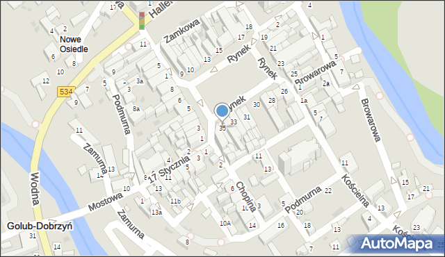 Golub-Dobrzyń, Rynek, 35, mapa Golub-Dobrzyń