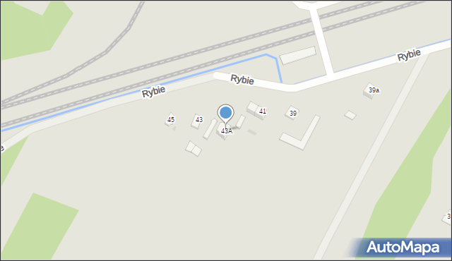 Góra Kalwaria, Rybie, 43A, mapa Góra Kalwaria