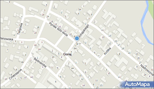 Goraj, Rynek 600-lecia, 8, mapa Goraj