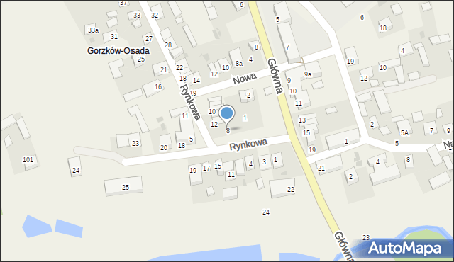Gorzków-Osada, Rynkowa, 8, mapa Gorzków-Osada