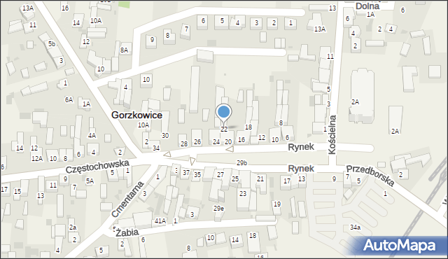 Gorzkowice, Rynek, 22, mapa Gorzkowice