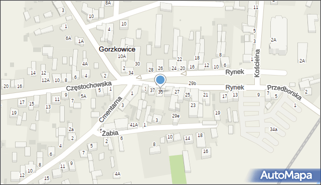 Gorzkowice, Rynek, 35, mapa Gorzkowice