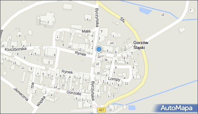 Gorzów Śląski, Rynek, 14, mapa Gorzów Śląski