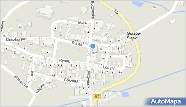 Gorzów Śląski, Rynek, 16, mapa Gorzów Śląski