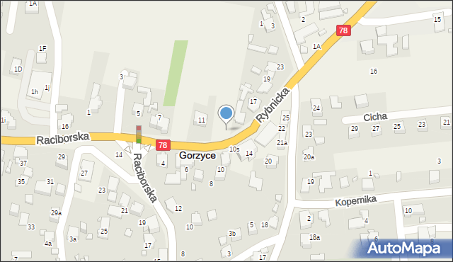 Gorzyce, Rybnicka, 15, mapa Gorzyce