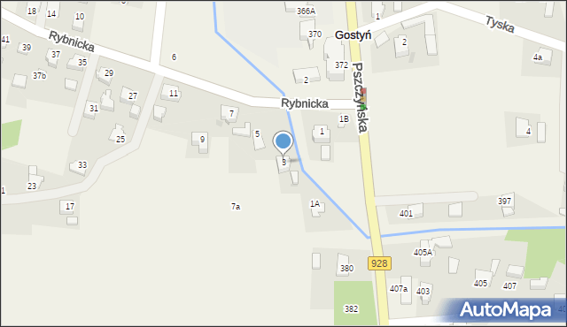 Gostyń, Rybnicka, 3, mapa Gostyń