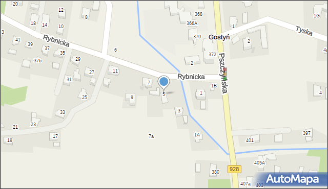 Gostyń, Rybnicka, 5, mapa Gostyń