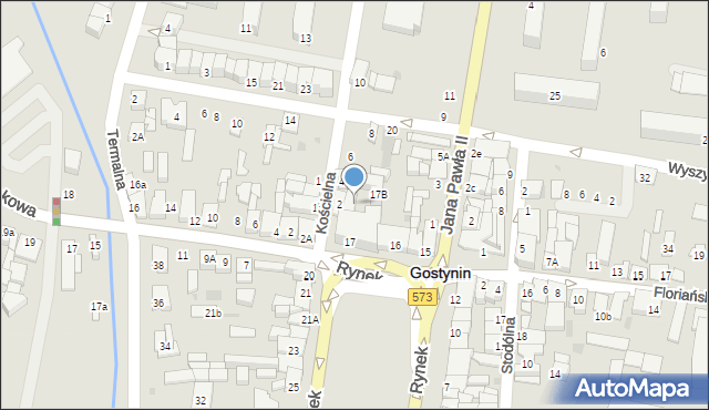 Gostynin, Rynek, 17A, mapa Gostynin
