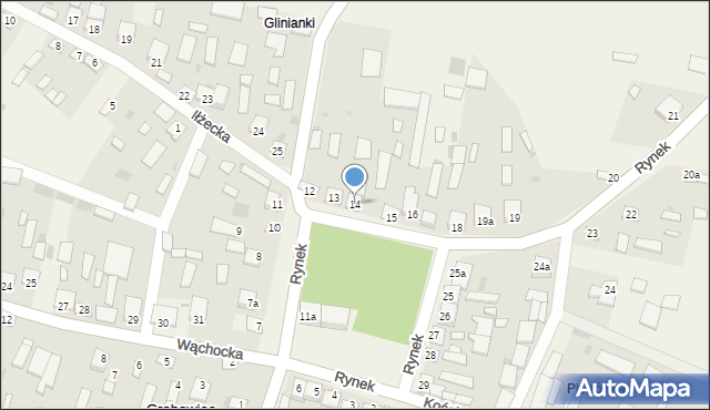 Grabowiec, Rynek, 14, mapa Grabowiec