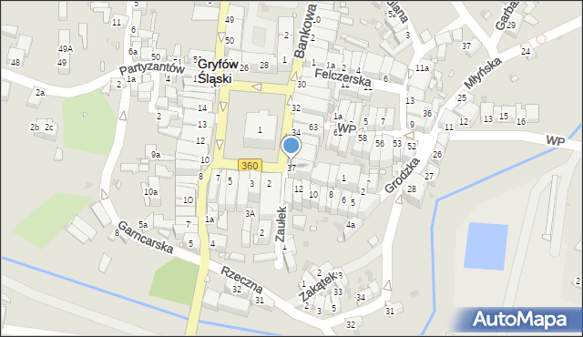 Gryfów Śląski, Rynek, 37, mapa Gryfów Śląski