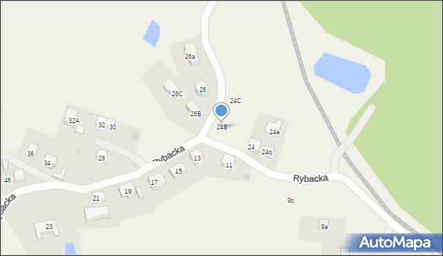 Grzybno, Rybacka, 24B, mapa Grzybno