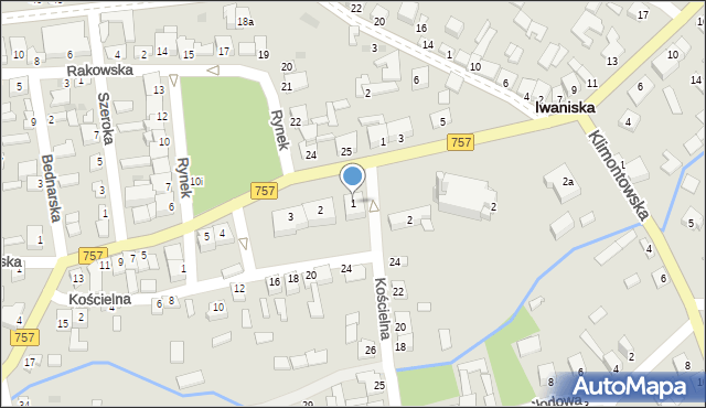 Iwaniska, Rynek, 1, mapa Iwaniska