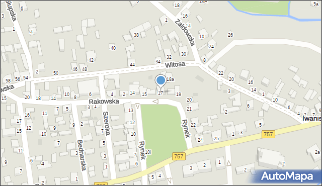 Iwaniska, Rynek, 17, mapa Iwaniska