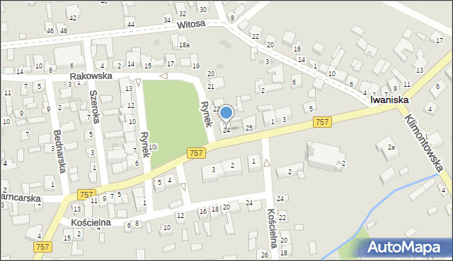 Iwaniska, Rynek, 24, mapa Iwaniska