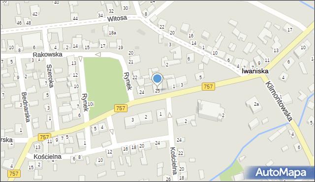 Iwaniska, Rynek, 25, mapa Iwaniska