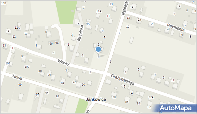 Jankowice, Rybnicka, 3, mapa Jankowice