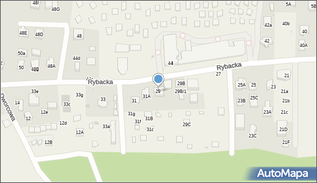 Jantar, Rybacka, 29, mapa Jantar