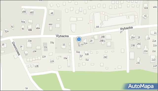 Jantar, Rybacka, 31, mapa Jantar