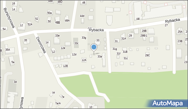 Jantar, Rybacka, 33f, mapa Jantar
