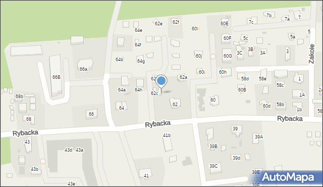 Jantar, Rybacka, 62d, mapa Jantar