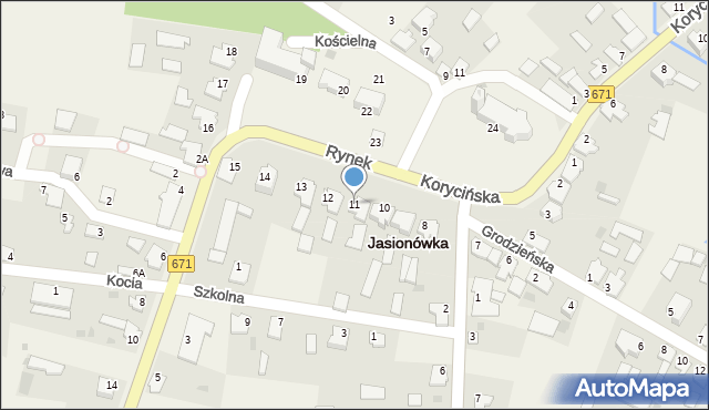Jasionówka, Rynek, 11, mapa Jasionówka
