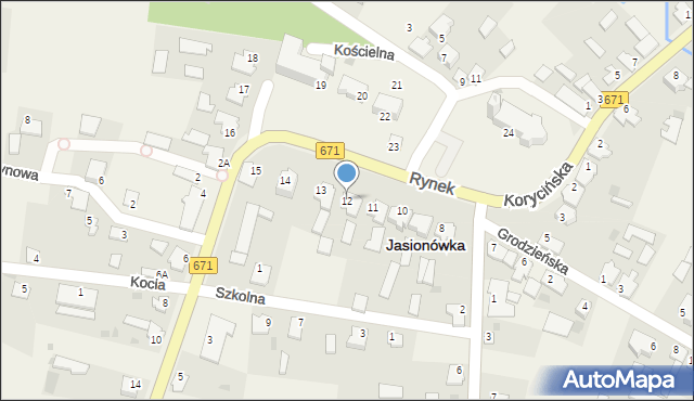 Jasionówka, Rynek, 12, mapa Jasionówka