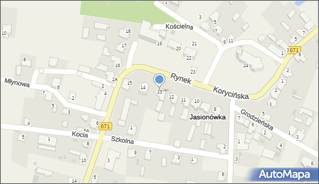 Jasionówka, Rynek, 13, mapa Jasionówka