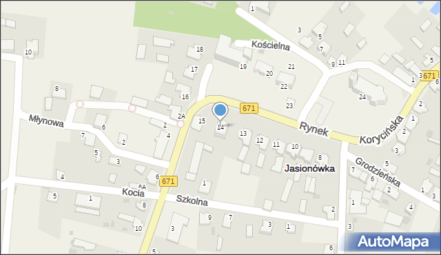 Jasionówka, Rynek, 14, mapa Jasionówka