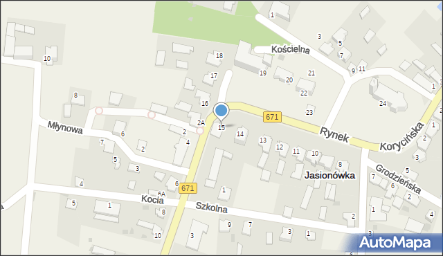 Jasionówka, Rynek, 15, mapa Jasionówka