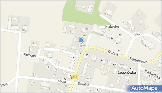 Jasionówka, Rynek, 16, mapa Jasionówka