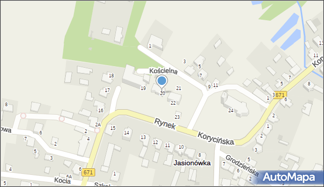 Jasionówka, Rynek, 20, mapa Jasionówka