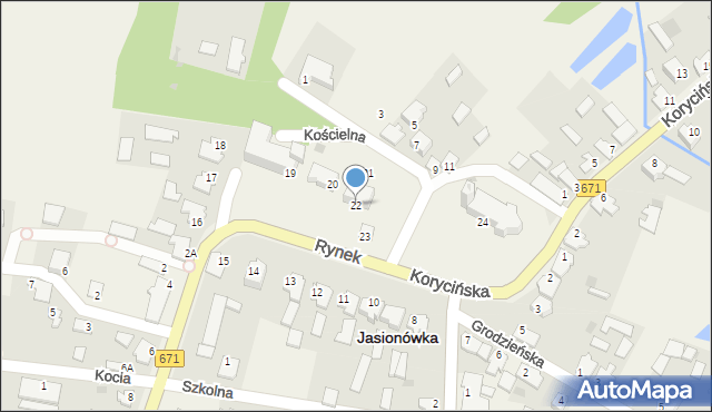 Jasionówka, Rynek, 22, mapa Jasionówka