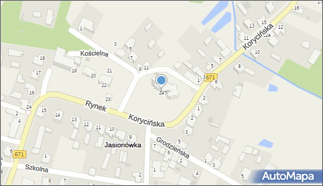 Jasionówka, Rynek, 24, mapa Jasionówka