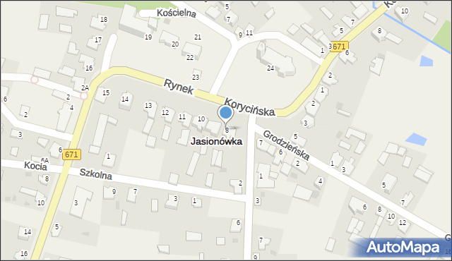 Jasionówka, Rynek, 8, mapa Jasionówka