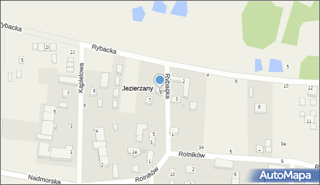 Jezierzany, Rybacka, 9, mapa Jezierzany