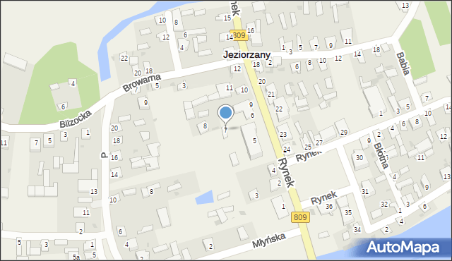 Jeziorzany, Rynek, 7, mapa Jeziorzany